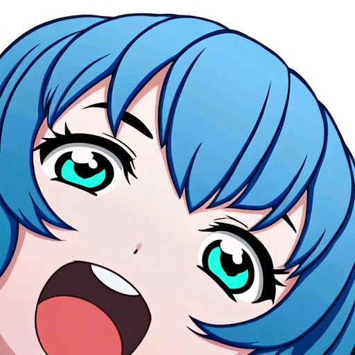 Light green hair, light blue eyes, Fell