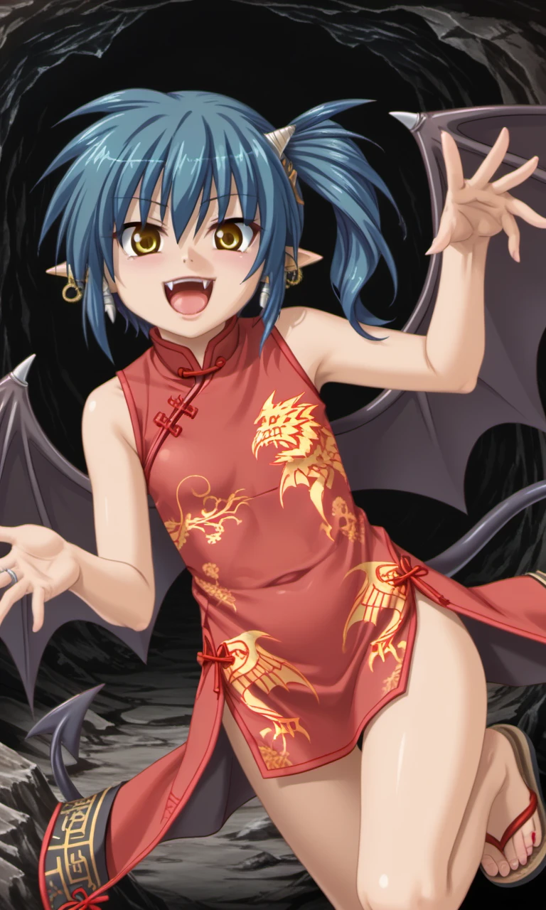 Anime Femboy, Fine skin, cute, (masterpiece, highest quality, 8K ultra-high resolution:1.4), beautiful detailed eyes, ultra-detailed, drsizukachan1, 
Straddle, Spread your legs
remilia_scarlet_touhou, red_eyes, mob_cap, short_hair, bat_wings, wings, hat, blue_hair,  hair_between_eyes, bangs, smile, red_ribbon,
(((Completely naked))), pussy line, ((no constriction, Dim body)), 
((Femboy)), no ko , a feminine boy,