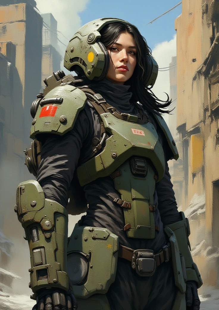 concept art of dystopian scifi zany armor, painterly concept art, masterpice by Feng Zhu. complex, painterly oilpainting <lora:emata2000:1>