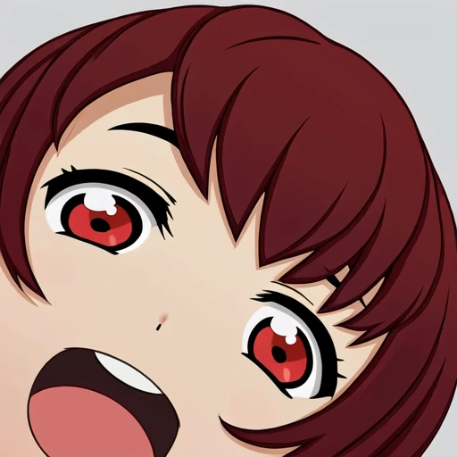 Ochaco Uraraka, wearing pajamas, nice environment, super detailed, high quality, short hair, portrait, blush, open mouth, big mouth, tongue, tongue out, close up, saliva, uvula, uvula, room, mouth focus, excessive saliva, giantess, brown eyes, looking at viewer, long tongue, large tongue