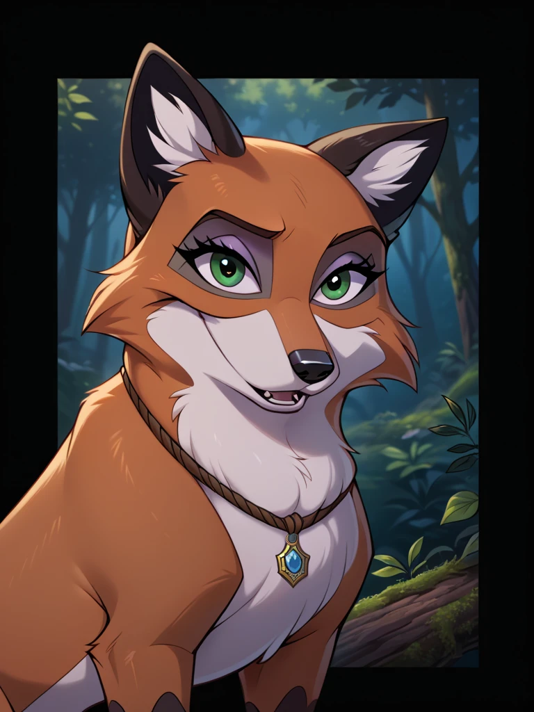 score_9, score_8_up, score_7_up, score_6_up, score_5_up, score_4_up, source_furry, feral fox, Trickster_Fox, forest, detailed face, detailed eyes, detailed background, <lora:trickster-fox-v1:1.0>