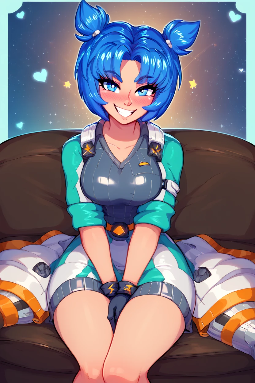 score_9, score_8_up, score_8, medium breasts, (curvy), cute, eyelashes,      ,,,  zzVela, blue eyes, blue hair, short hair, twintails, short twintails, gloves, skirt,  <lora:VelaJetforce_PDXL:1.0>,  ,,, hand between legs, blush, smug,  ,,,  smile, looking at viewer, blush, blurry, couch, sitting,   ,,, <lora:Afrobull_PDXL_v5:0.8>, ,  ,,, BREAK,   smile, looking at viewer, cowboy shot,   embedding:zPDXL, Expressiveh, <lora:SDXLFaeTastic2400:0.5>,  <lora:Expressive_H-000001:0.4>,