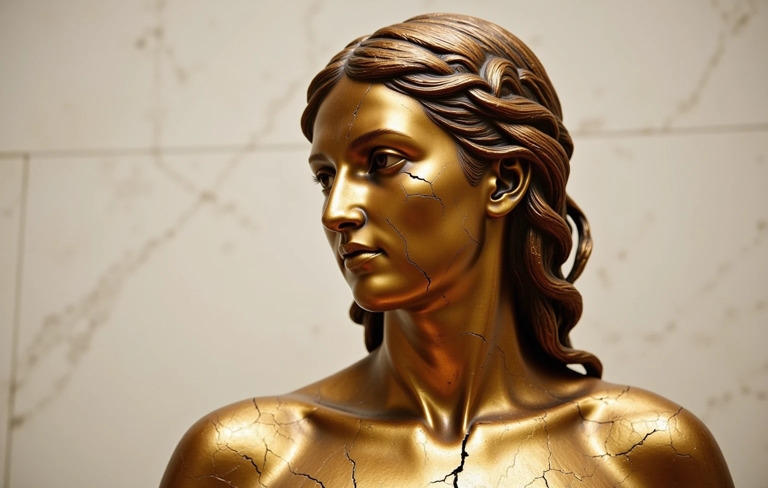 a close up of alexandriaocasiocortez woman statue ((made of stone)) <lora:aoc-1.0:1>