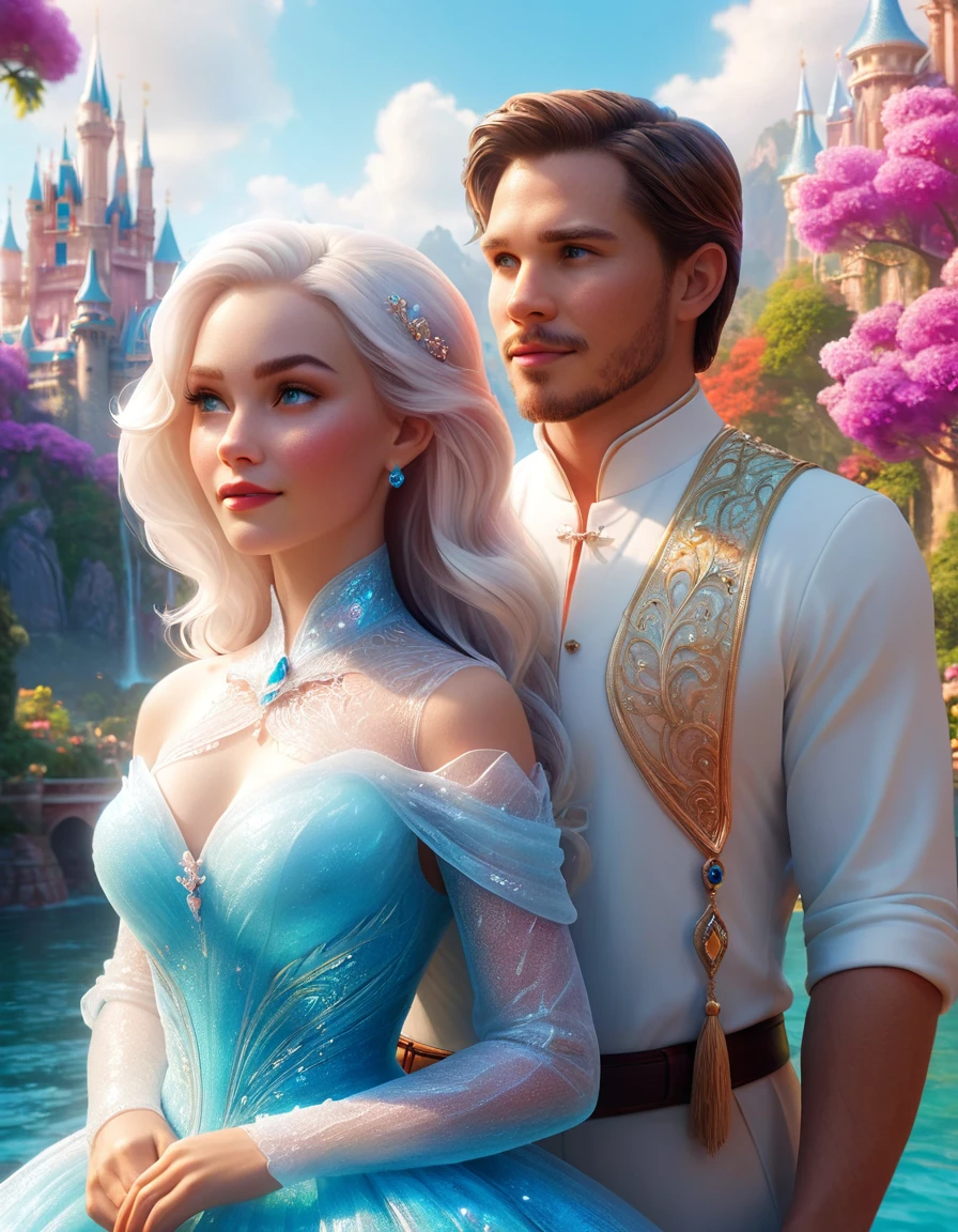 portrait art by Ross Tran and Modern Disney, Magnificent ral-argl and a Husband and Wife, Digital art, fantasy landscapes, vibrant colors, Heartwarming, adventurous, CGI animation, <lora:ral-argl-sdxl:1>, aesthetic, very, shiny, fabulous colors, elegant, elaborate, complex, contemporary fine detail