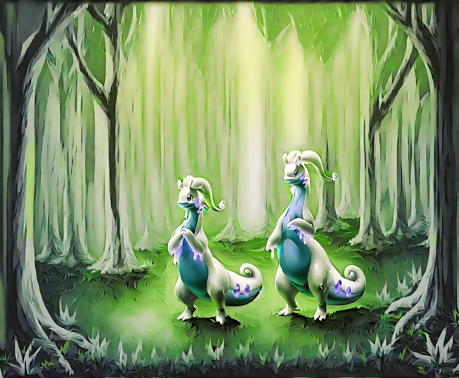 score_9, score_8_up, score_7_up, score_6_up, score_5_up ((best quality, high quality, absurdres, solo, feral, standing, long ears, thick tail, animal focus,)) rating: explicit, (Detailed background, Forest, swamp) by kenket, by darkgem, by dullyarts, by plattyneko, by Thousandfoldfeathers, extremely detailed,  highres, detailed shading, Volumetric lighting, natural lighting, vibrant colors, FujiFilm XT3,  <lora:Kirishima_Fuuki_style_r1:1>   <lora:Goodra_pony:1> goodra, pokemon, pokemon (creature), colored skin, slime \(substance\), curled tail,