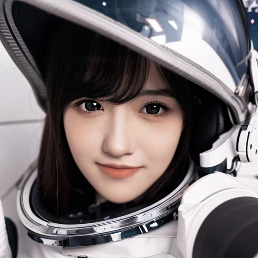 best quality, ultra high res, cute girl,  (photorealistic:1.4),a beautiful girl, [:(detailed face:1.2):0.2], kawaii, black twintails ,flat chest, smile, cosplay, space ship, fighter, half body, <lora:Feiqinyuan_20241103020403-000004:0.8>, <lora:beauty face_v1:0.2>