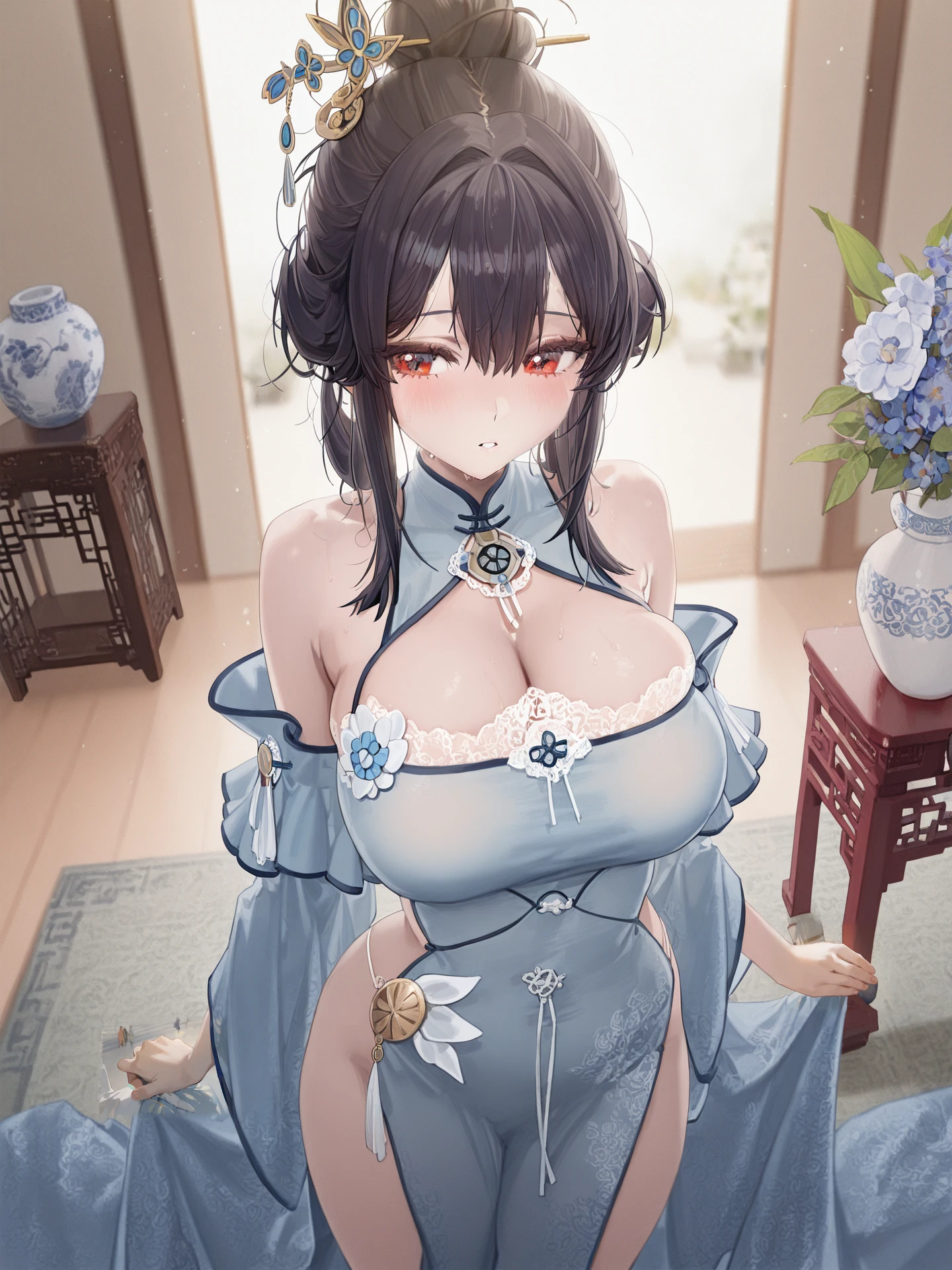 Group of 5 princesses,(5 young women,many young women), (in the bedroom), Various hair styles, harem, Wear a strapless Thai dress....., at night, detailed face, big breasts,Breast curtain, short skirt, mule, Sleeveless , Show your armpits, at night, starry at night,(large areolae:1.4,pink,The nipples are clearly visible.......),((Various positions), Highest quality、Highest picture quality、Masterpiece, (((number))),,spread your legs,(perfect:1.4),pussy really spreads,spread,pussy,โชว์pussy,(fruit juice:1.2),(หลั่งในpussy:1.2),(pubic hair:1.4),sweat,(Open pussy:1.4),cervix:1.2,