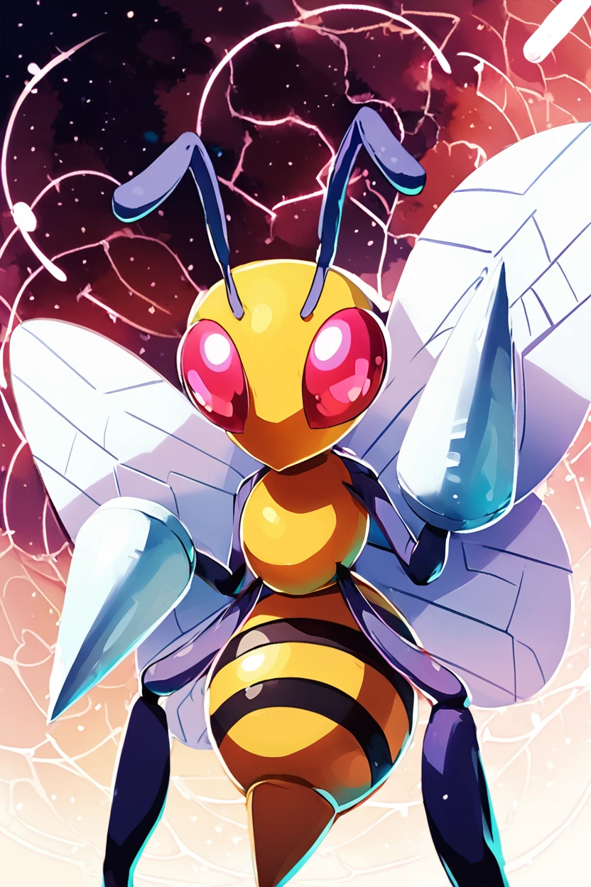 score_9, score_8_up, score_8,   ,,, , ,,, zzBeedrill, no humans, pokemon (creature), bug, insect wings, antennae,  <lora:Beedrill_Pokemon_PDXL:1.0>,                                        ,,,, BREAK, smile, closed mouth, looking at viewer, cowboy shot, ,,, embedding:zPDXL, Expressiveh, ,,, <lora:Konpeto_PDXL_v3:1.0>, <lora:SDXLFaeTastic2400:0.5>, <lora:Expressive_H-000001:0.4>,