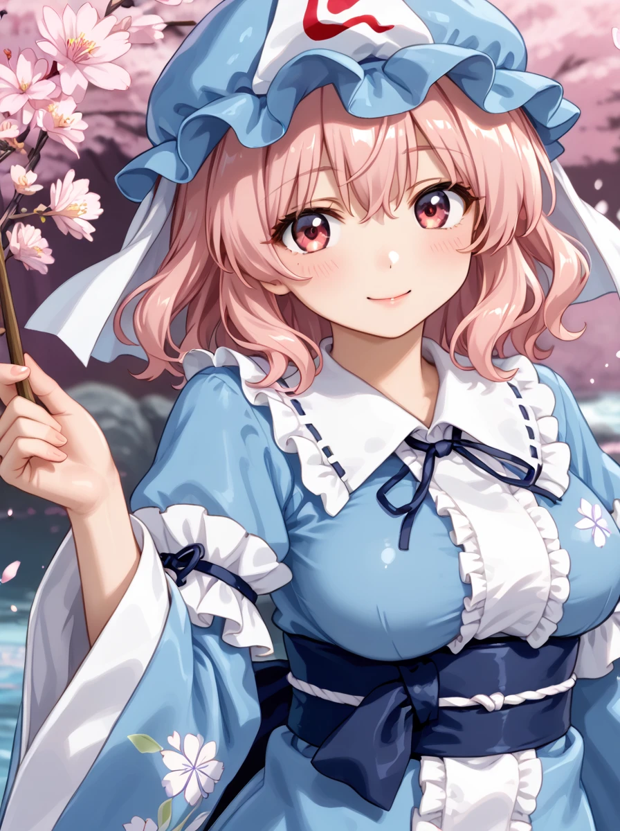 Pink Hair Girl，Begonia，Round fan，Butterfly