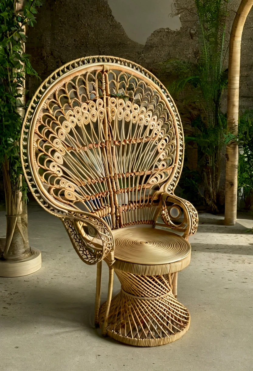 fauteuil_Emmanuelle, rotin, rattan armchair, detailed, cinematic,  surreal, open background, nature background, flower, romantic, beautiful, delicate, magical, artistic, intricate, elegant, perfect deep detail, strong focus, epic composition, joyful,, unique, amazing, gorgeous, dramatic  <lora:offset_0.2:0.1>   <lora:fauteuil_Emmanuelle:1>