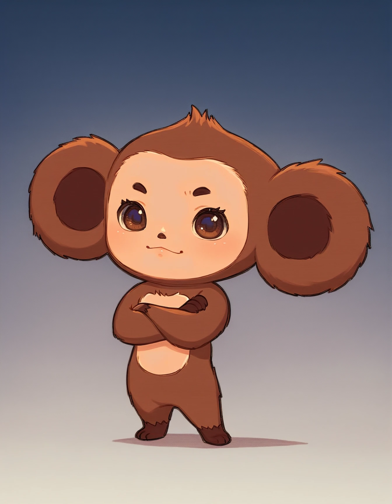 score_9, score_8_up, score_7_up, score_6_up, score_5_up, score_4_up, creature, chibi
Cheburashka, brown skin, light face, brown eyes, gradient background, crossed arms, solo
<lora:Cheburashka_XL:0.9>