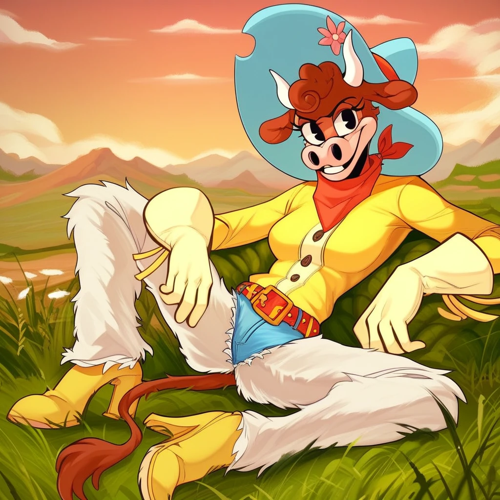 uploaded on e621, ((Author: Ulitochka, Author: Levelviolet, Author: Evehly, Author: Kenket, Author: buta99)),
Solo Wild (((Pony Big Mac \(MLP\)))) with ((red muscular body)) pa (short gold hair) pa (Clear green eyes), (muscular belly, abs),
(Wear a cowboy hat, Brown Waist Bag, nude, pubic hair),
(detailed fluffy fur), (looking a viewer, three-quarter portrait:1.2),
BREAK,
((standing on farmland with grass, Summer day)), (mist, mist, Cloud, Sunset, a tree, mountain),
(Detailed background, Depth of field, half body shadow, Sunlight, ambient light on the body),
(Intricate:1), (high detail:1.25), (Unreal engine:1.25), (soft focus:1.25),
[explict content, Questionable content], (Masterpiece, Best Quality, 4k, 2 thousand., shaded, absurd res), erected horse penis, horse penis, penis, equine penis, dick, big scrotum, big balls, bucket of milk, red body, bigmac from my little pony