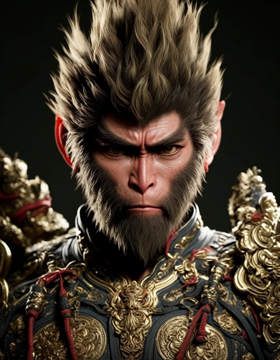 (masterpiece, best quality, stunning, highly detailed,high-contrast palette), ultrarealistic 4k,photoart_style,
wukong, wukong dasheng,male focus,solo,looking at viewer,
Cinematic Lighting, movie-level texture, trending on artstation,
<lora:wukong-000012:0.9>