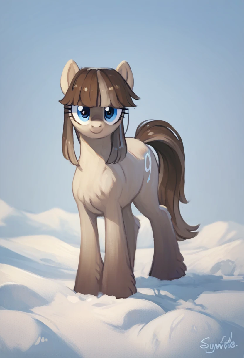 score_9, score_8_up, score_7_up, score_6_up, score_5_up, score_4_up, rating_safe, oc:south paw, female, mare, pony, solo, oc, oc only, yakutian horse, snow mare, detailed, beautiful, <lora:Snow_Ponies-000008:1>