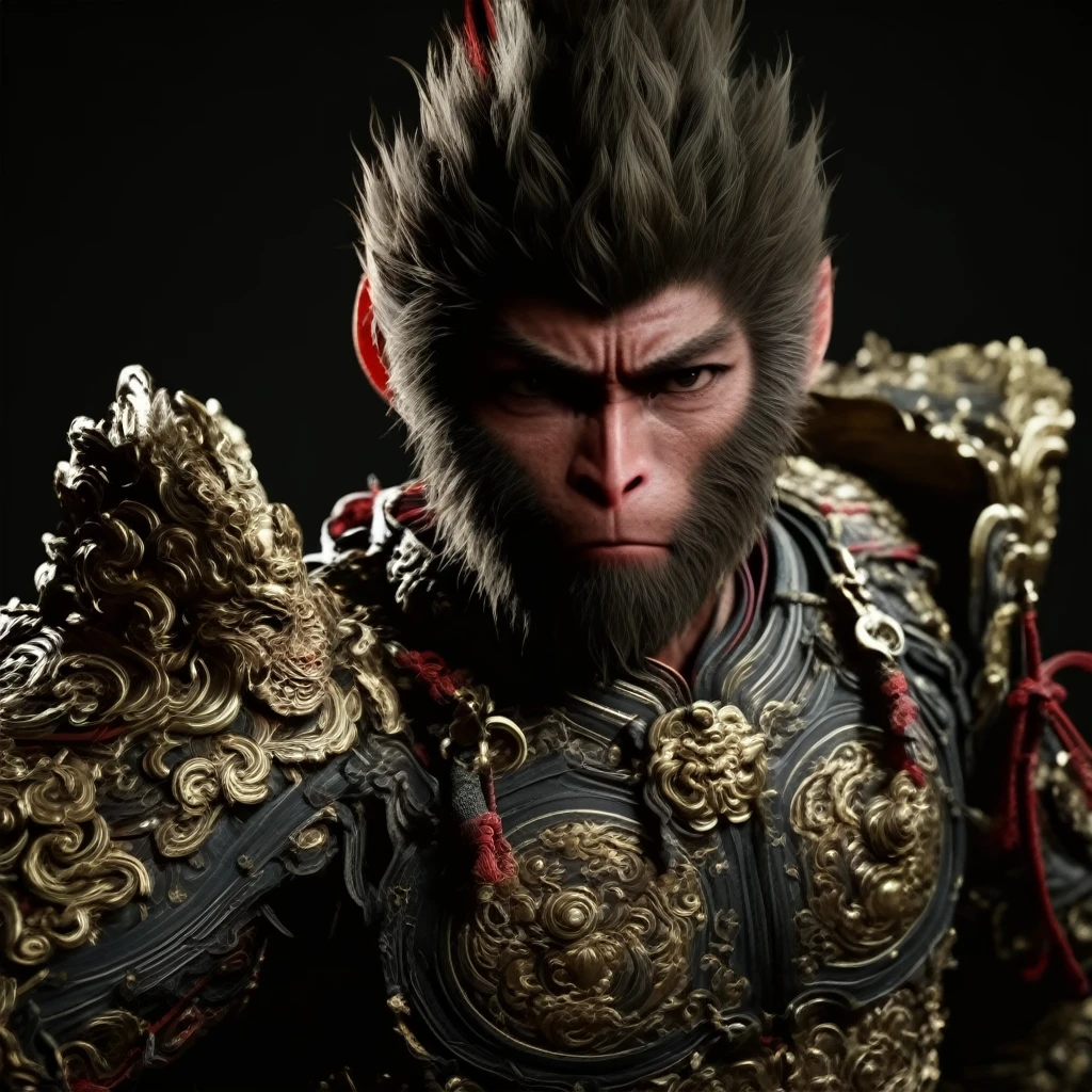 (masterpiece, best quality, stunning, highly detailed,high-contrast palette), ultrarealistic 4k,photoart_style,
wukong, wukong dasheng, solo,male focus,temple
Cinematic Lighting, movie-level texture, trending on artstation,
<lora:wukong-000012:0.9>