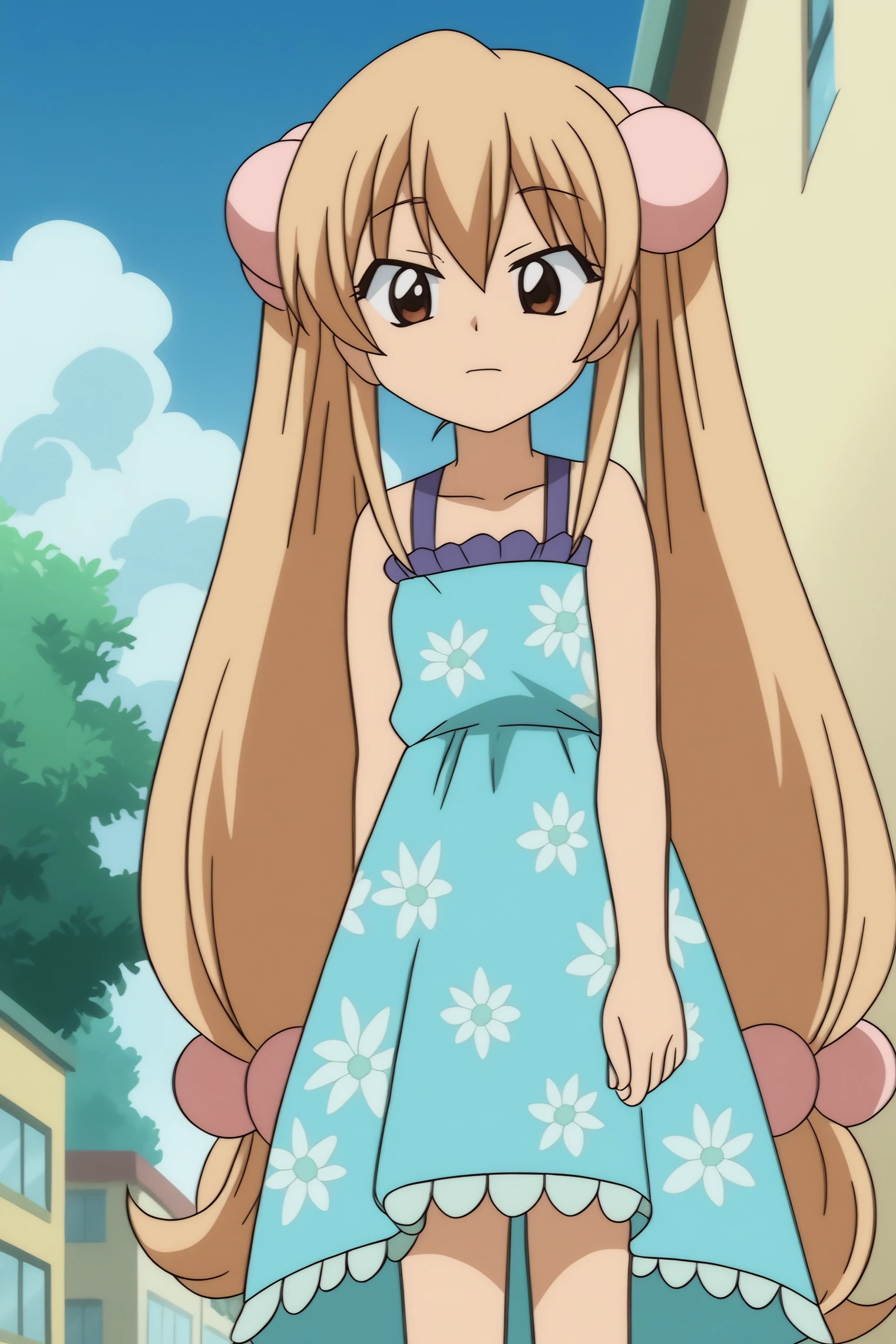 masterpiece, anime screencap, Kokonoe Rin, floral_dress  <lora:Kodomo no Jikan-Kokonoe Rin-ill-pony merge:0.8>