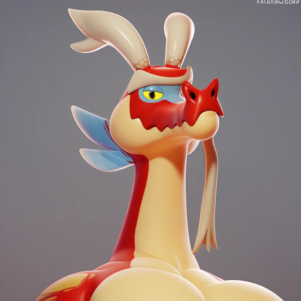 score_9_up, score_8_up, score_7_up, high quality, detailed, 1boy, source_furry, male, solo male, anthro, dragon, long neck, anthro dragon, male, masculine, red skin, light yellow underbelly, light yellow lower jaw, snout, white horns, unibrow, beard, white beard, white eyebrows, blue eyes, yellow sclera, colored sclera, bust shot, looking at viewer