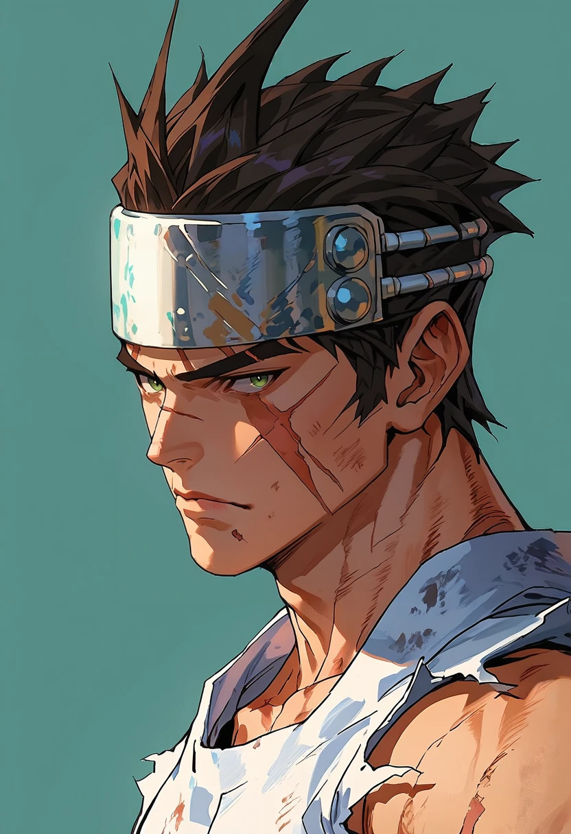 score_9, score_8_up, score_7_up, (masterpiece:1.2), (best quality:1.3), <lora:Hayato_Kanzaki_Star_Gladiator:0.8> 1boy, hayato_srgd, headband, portrait, scar, torn clothes, simple background, facing viewer, aqua aura, low light, dark, dim, cinematic lighting, high contrast, rim lighting, ray_tracing, global illumination, glow