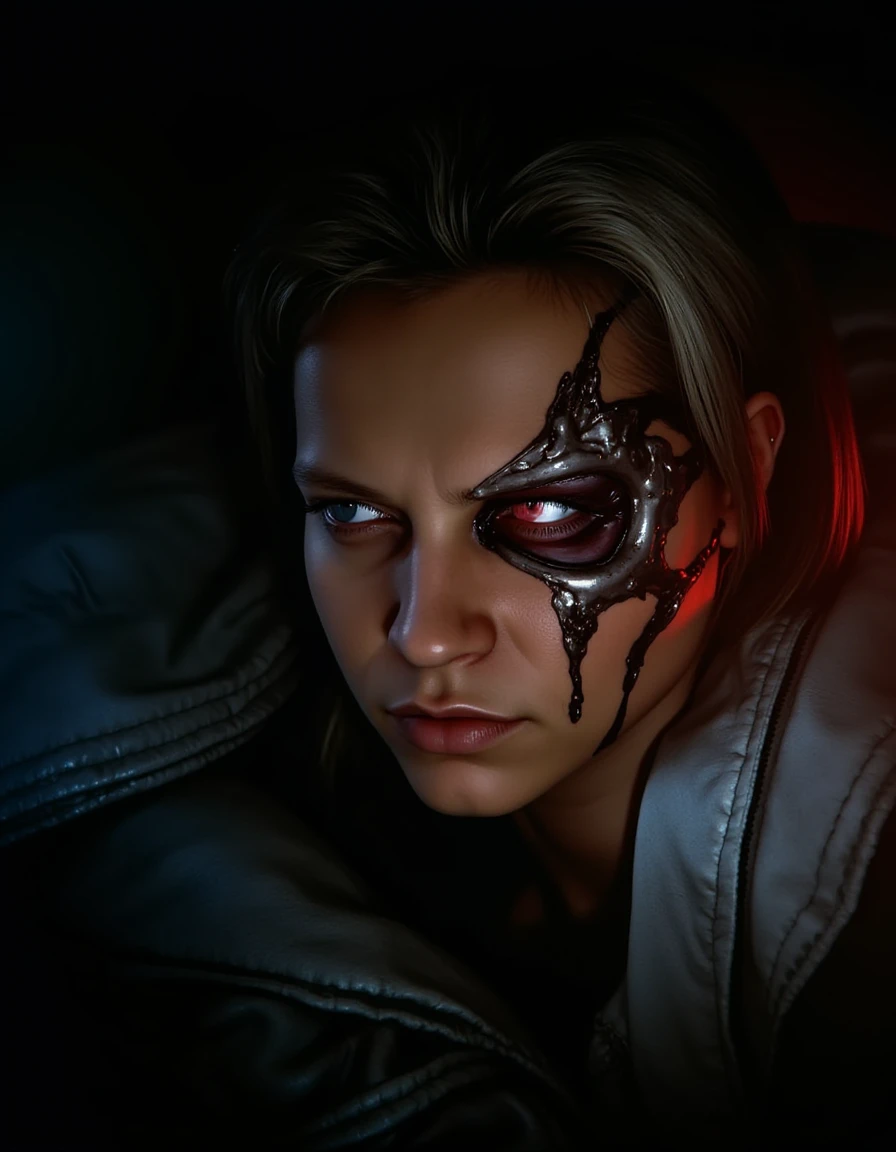 UHD, 4k, ultra detailed, cinematic, a photograph of  <lora:1984 Film style (The Terminator) v1:0.5> 1984 Film style
In the 1980's
Terminator wounded eye staring at camera, epic, beautiful lighting, inpsiring