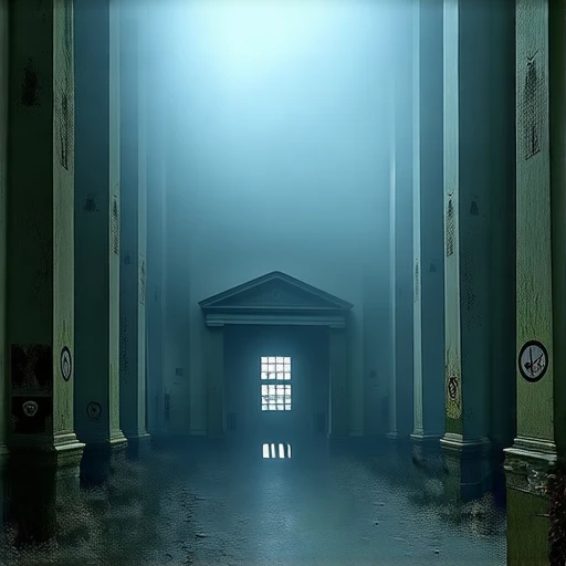 docpollparan, entrance hall, asylum, abandoned, mist