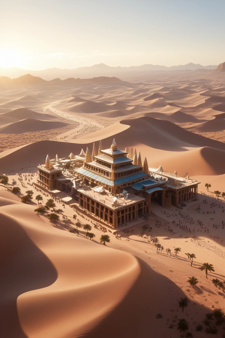 score_9, score_8_up, score_7_up, source_anime, rating_safe, day, natural lighting, sand theme, sand structure, desert, sand, sand dune, fantasy-Mesopotamian structure focus, DaZIGGURAT, DaZIGGURAT_architecture, Nclutter, Mclutter, Lclutter, scenery, intricately detailed illustration, atmospheric perspective, depth of field