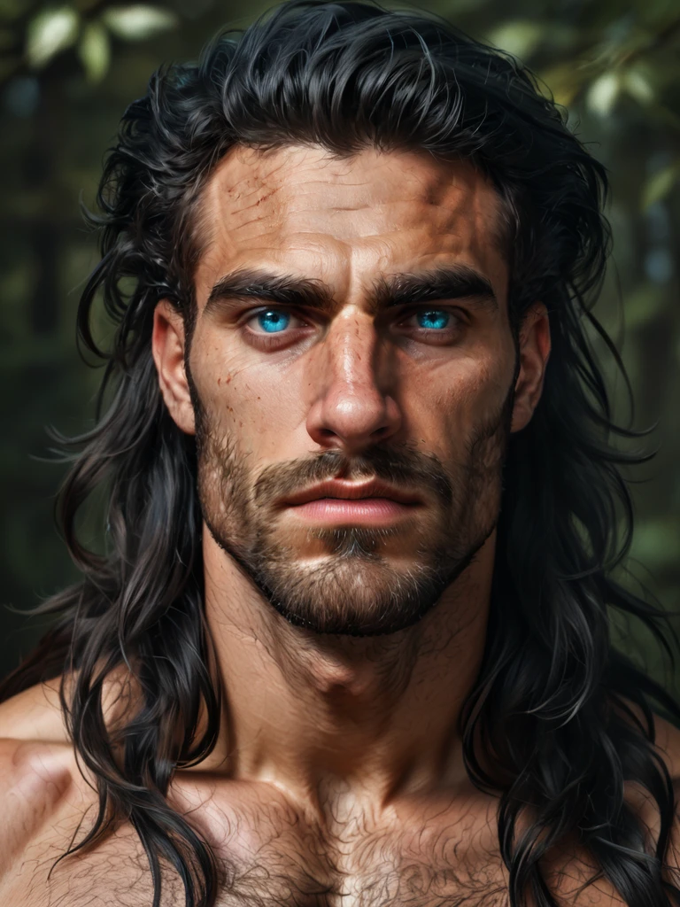 core_9, score_8_up, score_7_up, score_6_up, score_5_up, score_4_up, Orhun, hairy body:1.4, long hair, blue eyes,close up, body hair, fade, dramatic, best quality, color scheme blue, forest<lora:TrSerkan-Orhun-Pony:0.6>