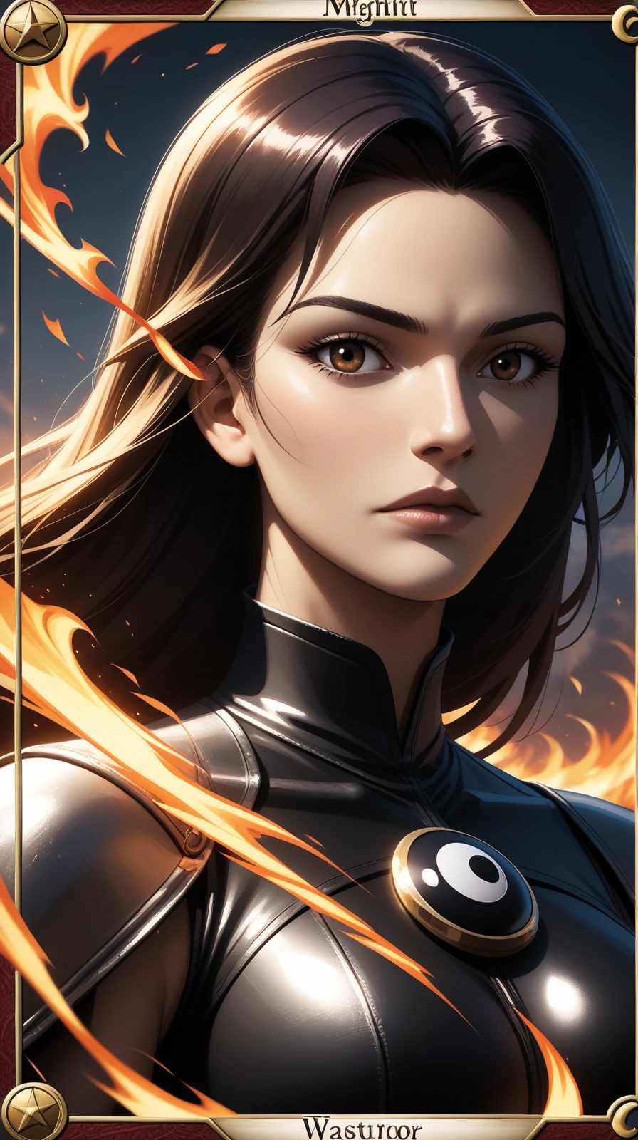 yin and yang, masterpiece, 4 elements, fire, air, water, earth, highly detailed, epic, wallpaper art, portrait shot of "Swift Gaia the Fierce Knight", Close-up, eyes on camera, clear, sharp, romantic, ambient light, contemporary fine detail, colorful, magical atmosphere, ambient atmosphere, ambient background, Jed-Hlocrds,holographic card,  glowing, holographic interface,<lora:HoloCardsPony:1>,