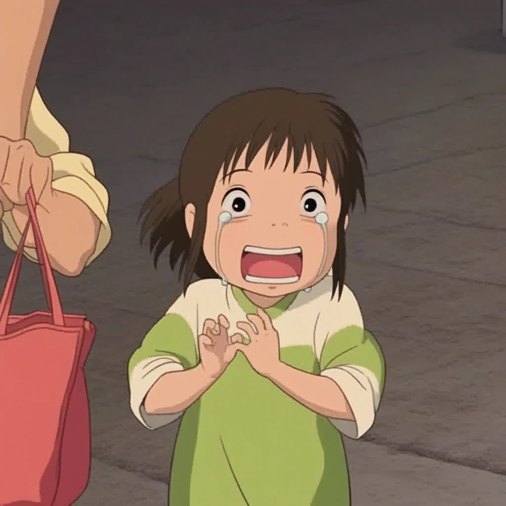 tears, child, surprised, sleeves rolled up, smile, bag, dress, out of frame