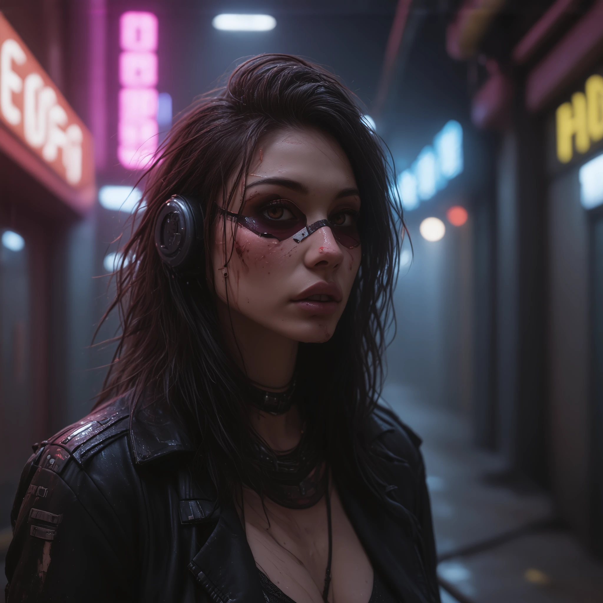 cinematic film still cyberpunk woman, amazing details, masterpiece, high quality photography, 3 point lighting, flash with softbox, 4k, Canon EOS R3, hdr, smooth, sharp focus, high resolution, award winning photo, 80mm, f2.8, bokeh . shallow depth of field, vignette, highly detailed, high budget, bokeh, cinemascope, moody, epic, gorgeous, film grain, grainy, (Highest Quality, 4k, masterpiece, Amazing Details:1.1), film grain, Fujifilm XT3, photography,
