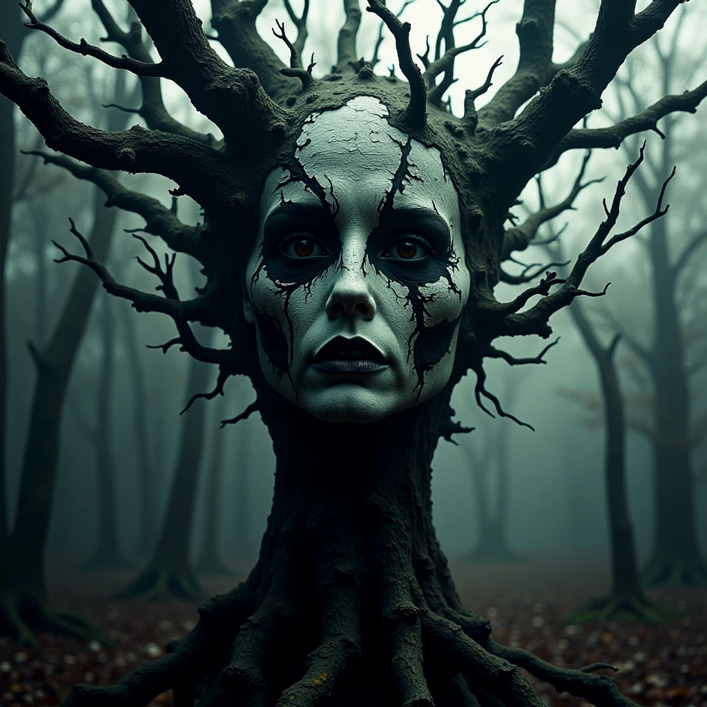 Nightmare tree. Pale face. Mottled skin.

nghtmrCE_Style