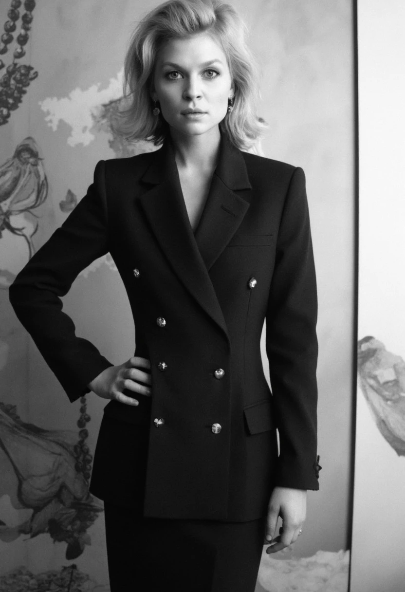 Photorealism <lora:alikivougiouklakiSDXL-000008:1>, full-body photo of alikivougiouklakiSDXL in glamorous 60's ( turtleneck dress:1.1) in a indoors old movie set, striaght medium hair, Photorealism, often for highly detailed representation, photographic accuracy, or visual illusion.