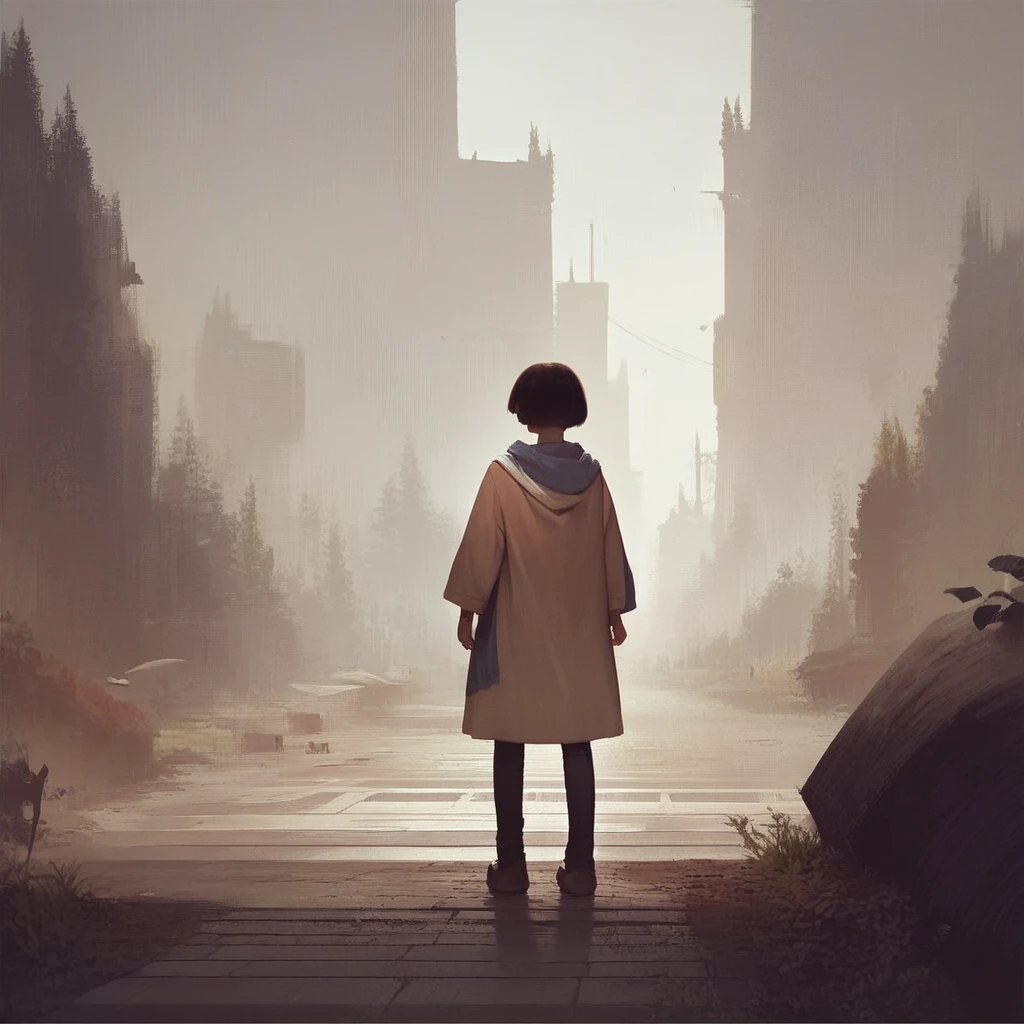 A young woman is walking on the sidewalk at night.