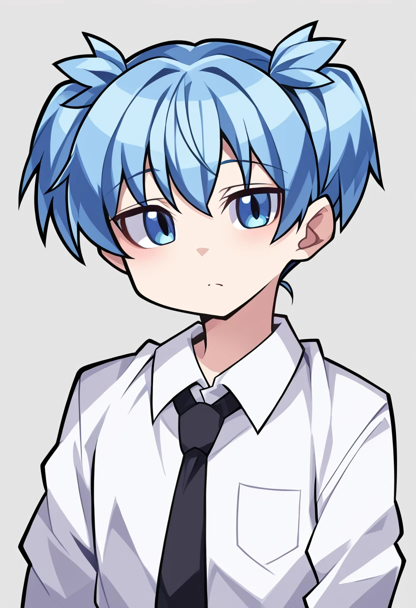 <lora:nagisa01:1> <lora:arang02:0.8>, 1 boy, blue hair, blue eyes, short twintails,