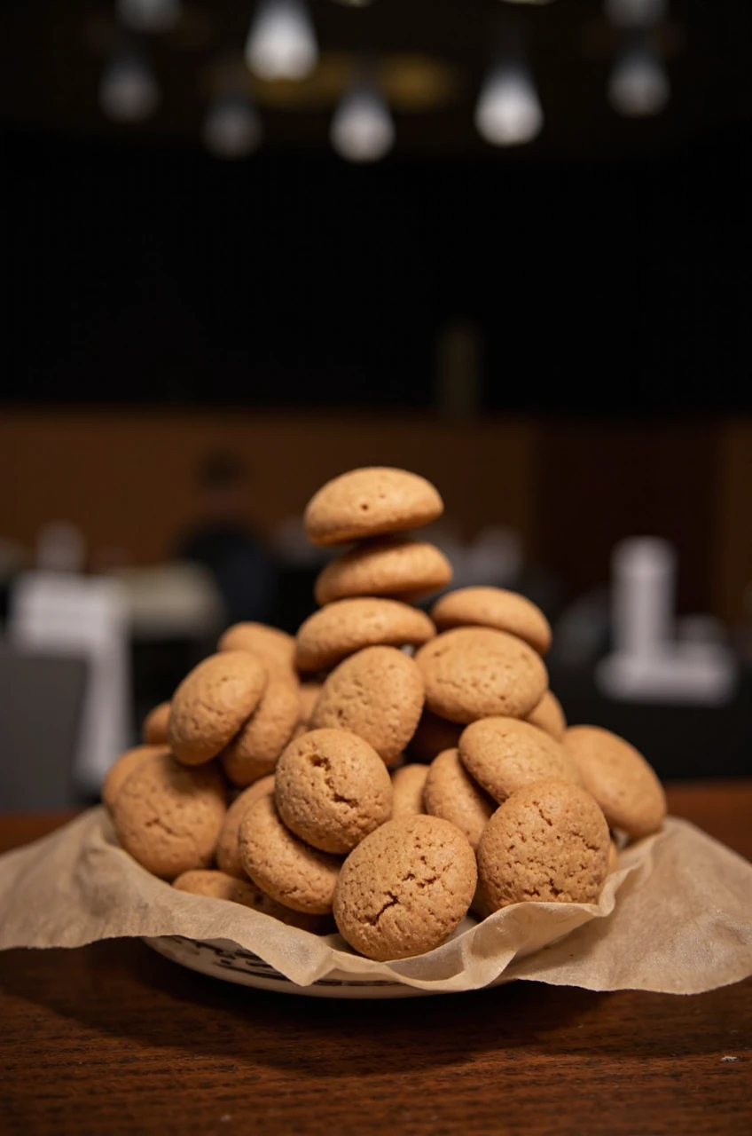 Food photography style <lora:Pepernoten:1.5> small Pepernoten in the jazz club, depth of field, macro photography, Generative Art Style text that says "Pepernoten" . Appetizing, professional, culinary, high-resolution, commercial, highly detailedâââ