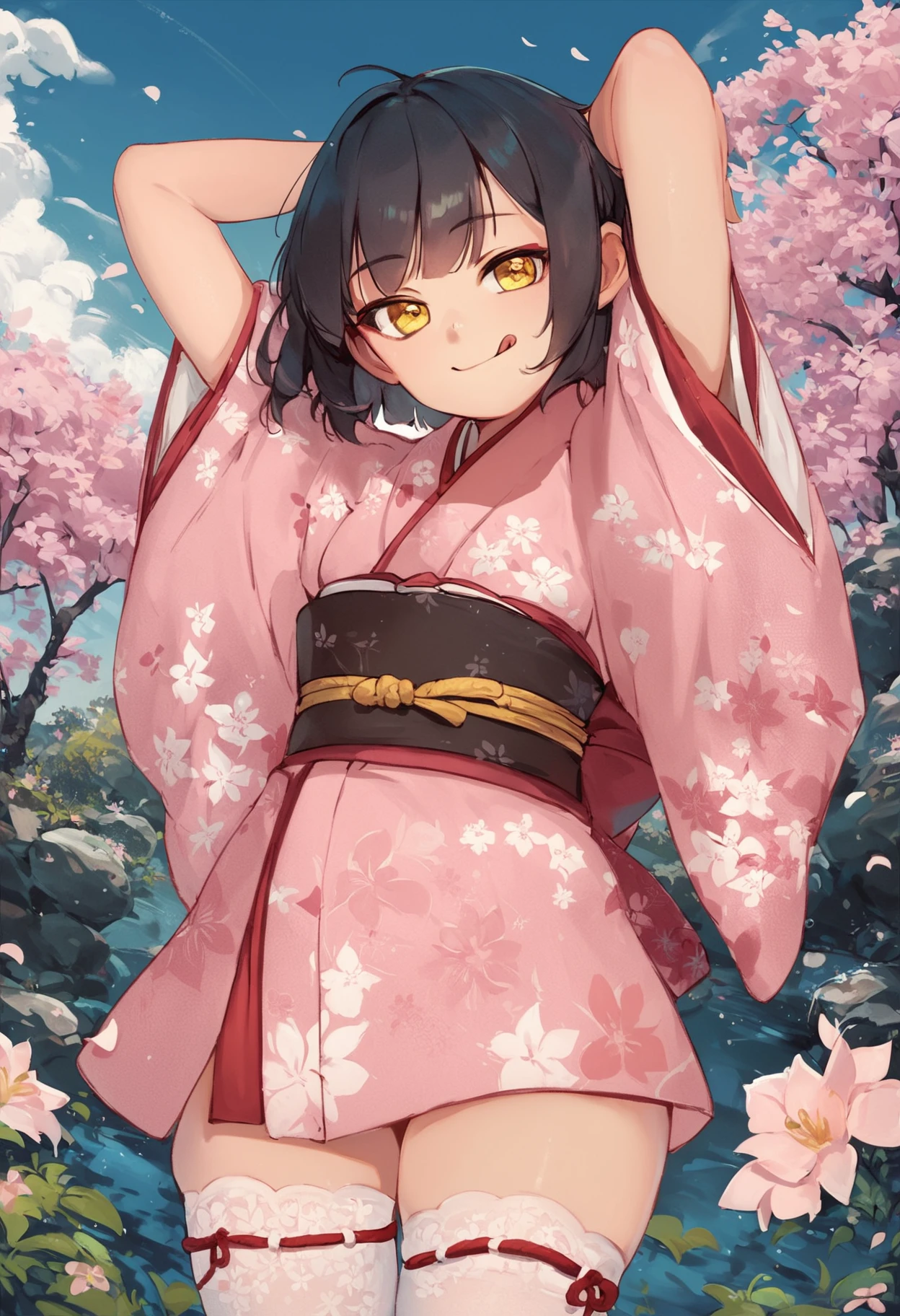 (Female buttocks facing the screen、Backward perspective)、A dark-haired、((pink seduction background))、A sexy、Busty body、Big round buttocks、thin-waist、a closeup、(Luxury panties)、top-quality、Red face、Wriggle your hips、Stick your butt out、master piece,hyper quality, Hyper Detailed,Perfect drawing,3D,8K,Illustration、Hi-Res、1 persons、japanaese girl、A dark-haired、poneyTail、Red ribbons、Cute even though her eyes are tight、Pose with buttocks sticking out、((Wearing a t-shirt with Japan pattern:1.5))、((fundoshi)),Back view、Detailed drawing、Best Quality, Capture super cute moments, depth of fields, ultra-detailliert, High resolution, C4D, Octadale, 3D Modeling, 8K,Delicate and detailed depiction、Shooting from the back diagonally below、8K、moonlights、superclear、Full of charm、masterpiece、high detailing、beatiful backgrounds、Detailed drawing、Functional、emotional,、