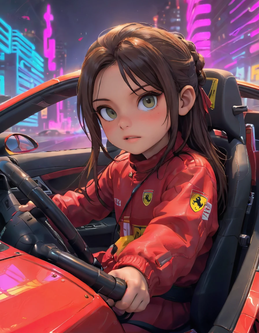 (biggest quality, masterpiece) award winning portrait  <lora:xlcarolism:1>  driving a ferrari, synthwave style <lora:hand 5.5:1.5> , <lora:add-detail-xl:1.5>