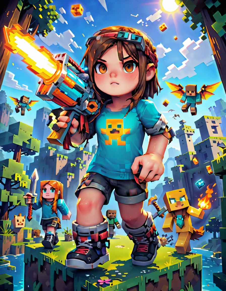 Minecraft style art of  <lora:xlcarolism:1> ,    <lora:fhanddetailxl:1>  <lora:hand 5.5:1.5> , <lora:add-detail-xl:1.5>, Blocky, pixelated, vibrant colors, recognizable characters and objects, game assets, Minecraft style