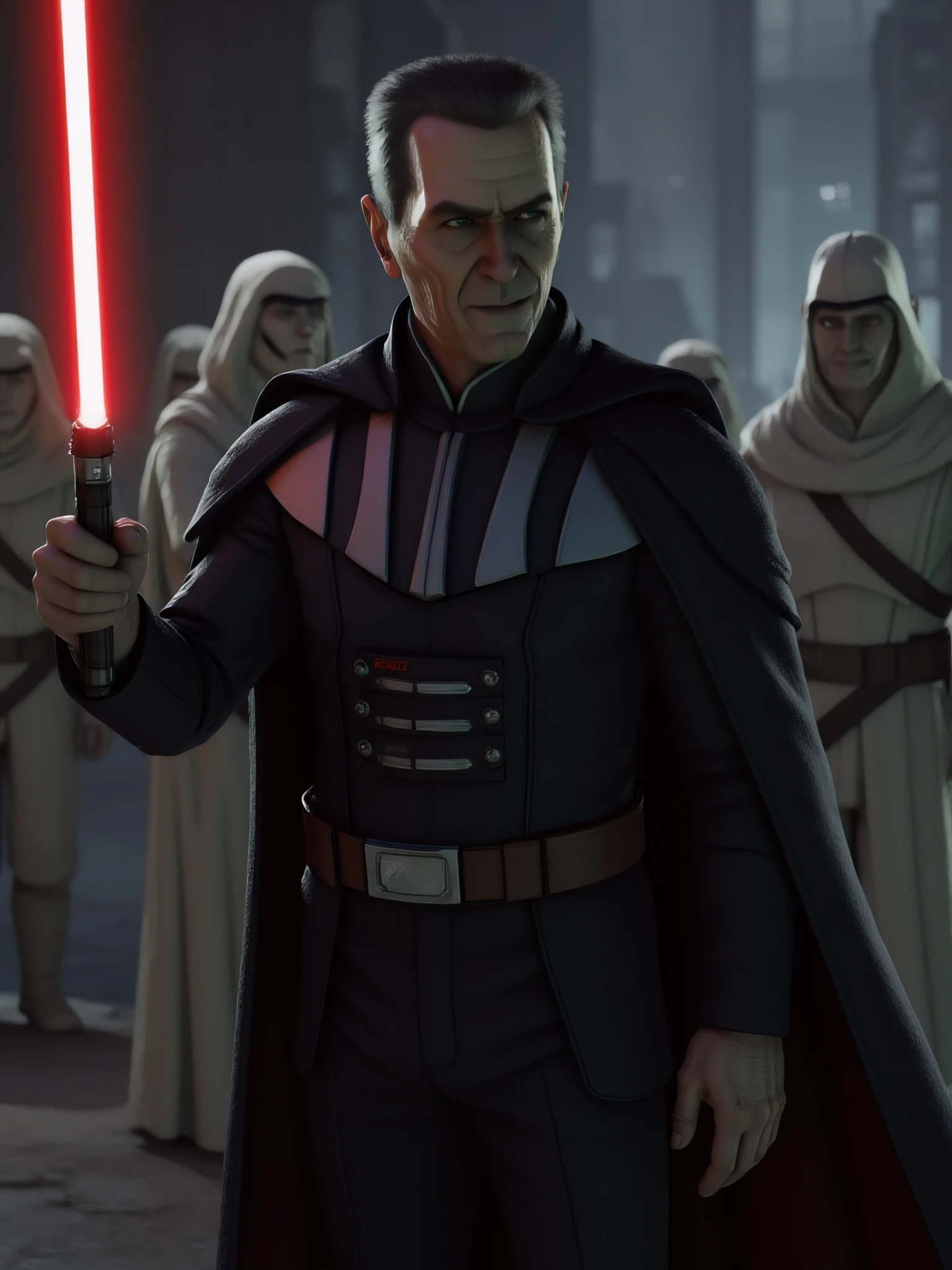 In the Star Wars universe, a man named gman holding a lightsaber in his hand, there are cedays in the background

gman