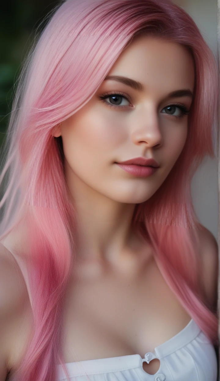 Stable_Yogis_PDXL_Positives,   <lora:77ponychar2-pdxl-0-RBSYPV3:0.9>
77ponychar2body, 77ponychar2face,  black eyes,  eyelashes,  portrait,  long hair, looking at viewer, pink hair, lips,  portrait, realistic,  medium breast size,