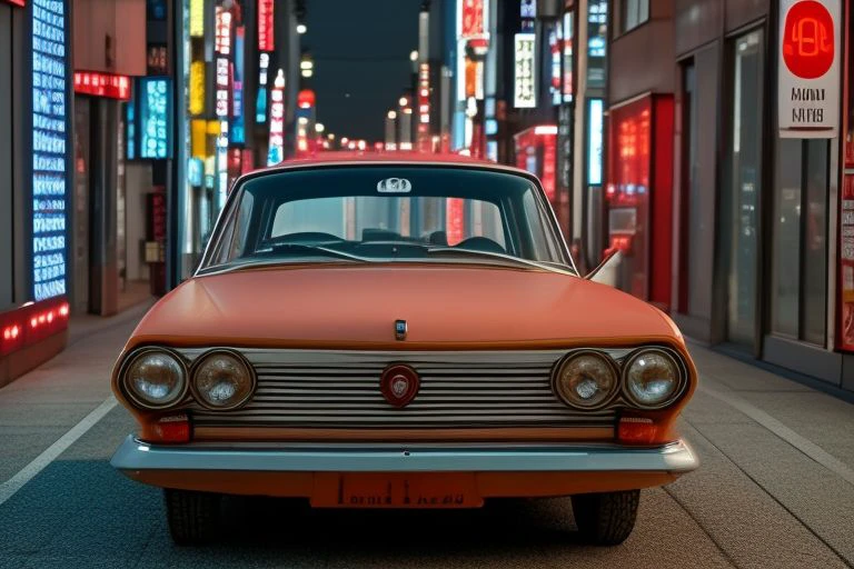 (photorealistic, UHD, 8k, masterpiece), omg_cars, 1971 funny bizarre Fiat 130 Maremma, Bunkie Knudsen style, lights switched on, background is Tokyo C-1 Circuit highway <lora:OMG_Cars_epoch_5:1.0>