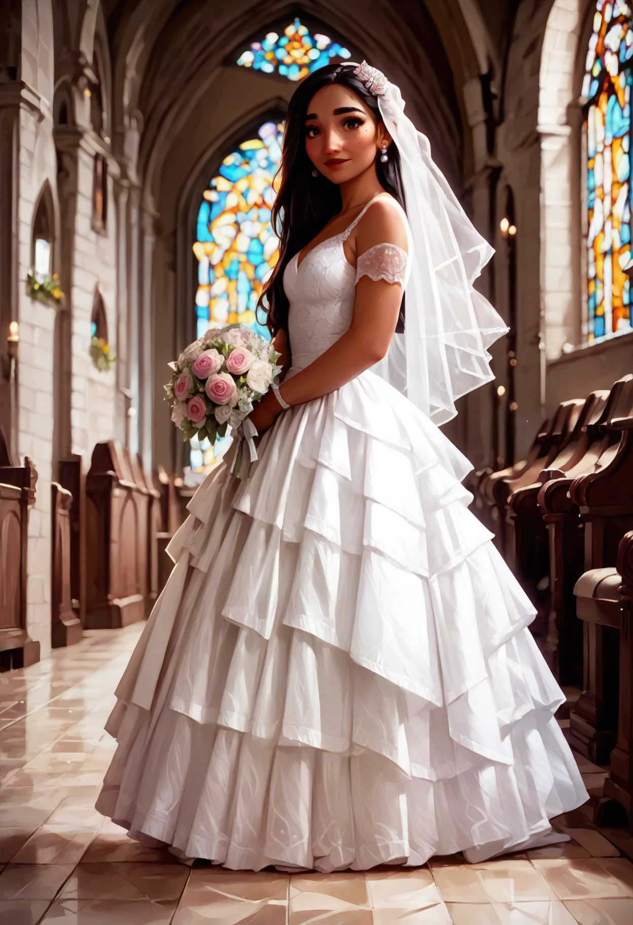 score_9, score_8_up, score_7_up, score_6_up,
isabelauai,
looking at viewer,full body,1girl,solo,
wedding dress,church,bouquet,


