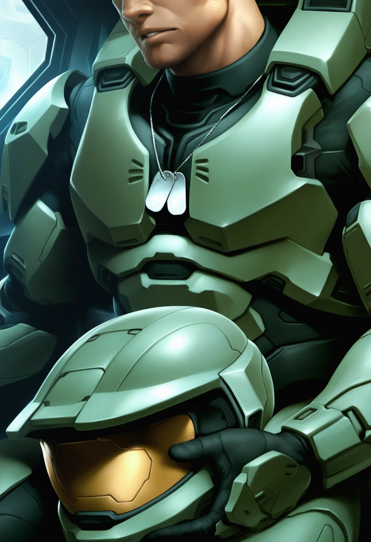 Master chief, extremely aroused, erect penis, ((naked)), wearing gloves, large penis, detailed, masturbating, (((((ejaculating semen))))), (((cumming))), (stroking penis), (orgasm),