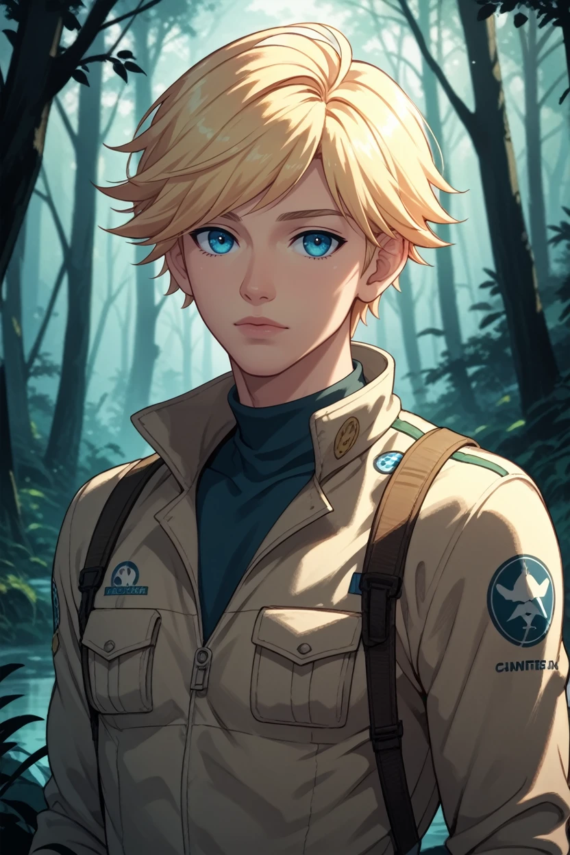 score_9, score_8_up, score_7_up,
<lora:CBHunter:0.8>
CBHunter, 1boy, blonde hair, short hair, blue eyes, looking at viewer, standing in a Dark forest with moonlight filtering through, mysterious and serene