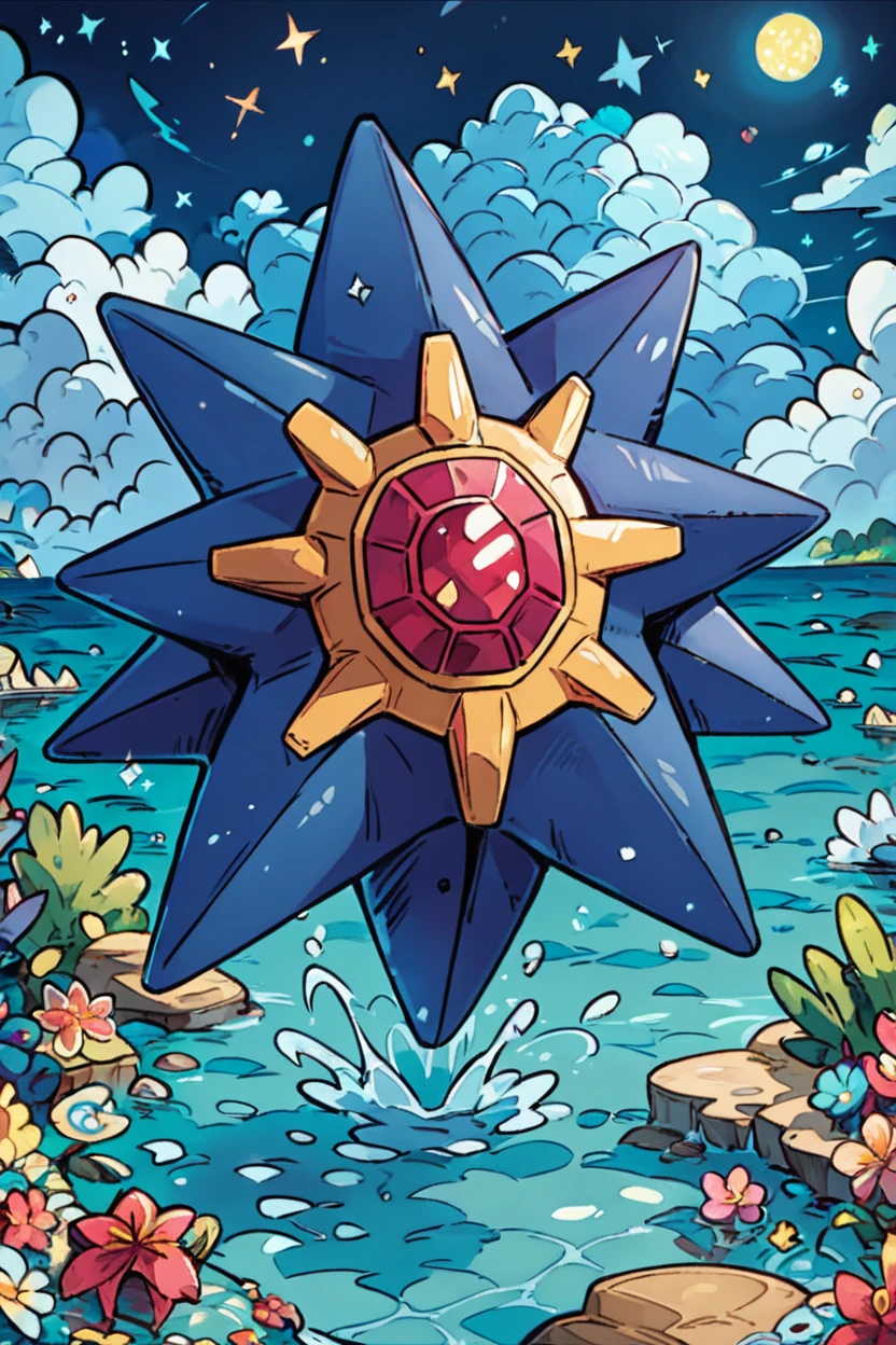 score_9, score_8_up, score_8,  ,,,  zzStarmie, looking at viewer, red eyes, full body, outdoors, sky, cloud, water, night, ocean, cloudy sky, blue theme  ,<lora:Starmie_Pokemon_PDXL:0.8>,   ,,, embedding:zPDXL, Expressiveh, <lora:CatalystStylePDXL:0.6>,  <lora:SDXLFaeTastic2400:0.5>,  <lora:Expressive_H-000001:0.4>,