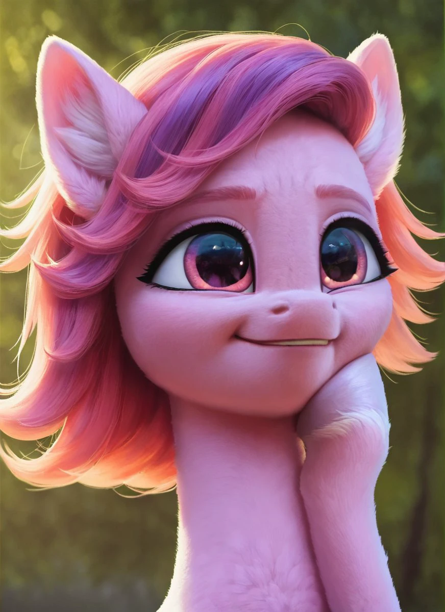 , score_9, score_8_up, score_7_up, score_6_up, score_5_up, score_4_up, rating_safe, <lora:Windy:1>Windy, PEGASUS,  ((cute, little, fuzzy pony, fur)), (high quality, detailed, beautiful), shiny, adorable face, detailed beautiful eyes, diadema, sunlight, realistic, outstanding, countershading, detailed soft lighting, ear fluff, hoof on face, cinematic vintage photography