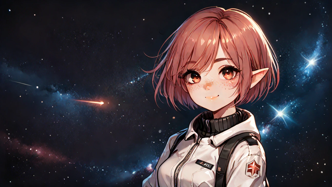 score_9, score_8_up, score_7_up, score_6_up,source_anime, BREAK,
hari, red eyes, smile, closed mouth, medium breasts, (body freckles), half-closed eyes,
1girl, spacesuit, floating in space, earth in background, looking at viewer, stars, space station nearby, serene expression, zero gravity, floating,
<lora:hari_pony_v1:0.75>