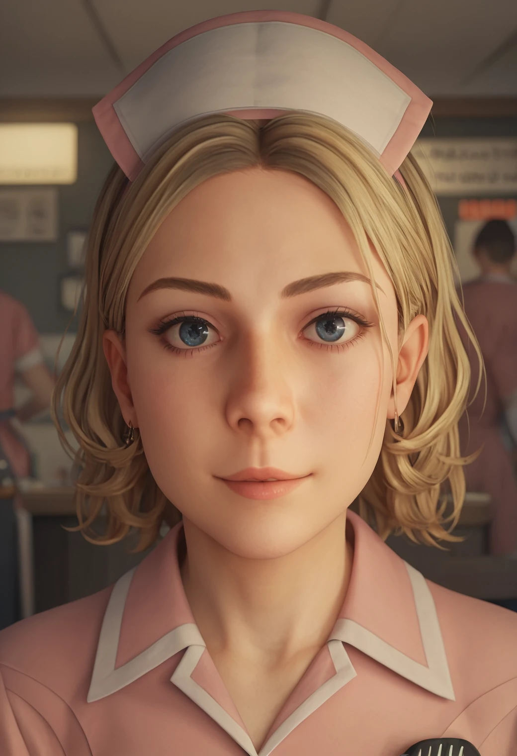 score_9, score_8_up, score_7_up, score_6_up, Close up face portrait, upper body focus, masterpiece, high quality, perfect face, beautiful face, cute face
1girl, solo, <lora:rose_marigold:.7> rose_marigold, blonde hair, medium hair, blue eyes, 1girl, pink waitress uniform, apron, diner hat
BREAK, view from front,
<lora:Expressive_H:.05> , <lora:Eyes_High_Definition:0.25> eyeshd