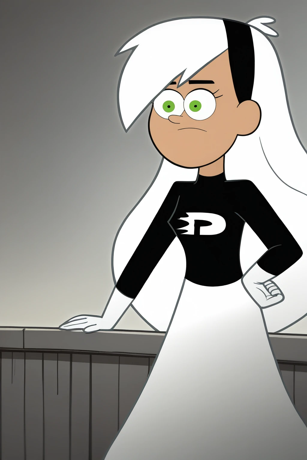 score_9, score_8_up, score_7_up, score_6_up, score_5_up, source_anime, smooth_anime,
danny_phantom, 1girl, solo, green_eyes, white_hair, hairband, long_hair,
1girl, solo, green_eyes, gloves, long_hair, open_mouth, smile, white_hair, breasts, white_gloves, dark_skin, hairband, looking_at_viewer, dark-skinned_female, v, :d, medium_breasts, black_hairband, teeth, multicolored_hair, upper_teeth, glowing, hand_on_hip, long_sleeves, ghost, black_hair, ghost_tail, very_long_hair, two-tone_hair, bangs, grey_background, w, dress, simple_background, bodysuit, skin_tight, impossible_clothes, floating_hair, gradient, large_breasts
<lora:Danny_Phantom_SDXL:1> <lora:Gravity_Falls:1>