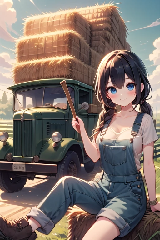 girl like hay bale