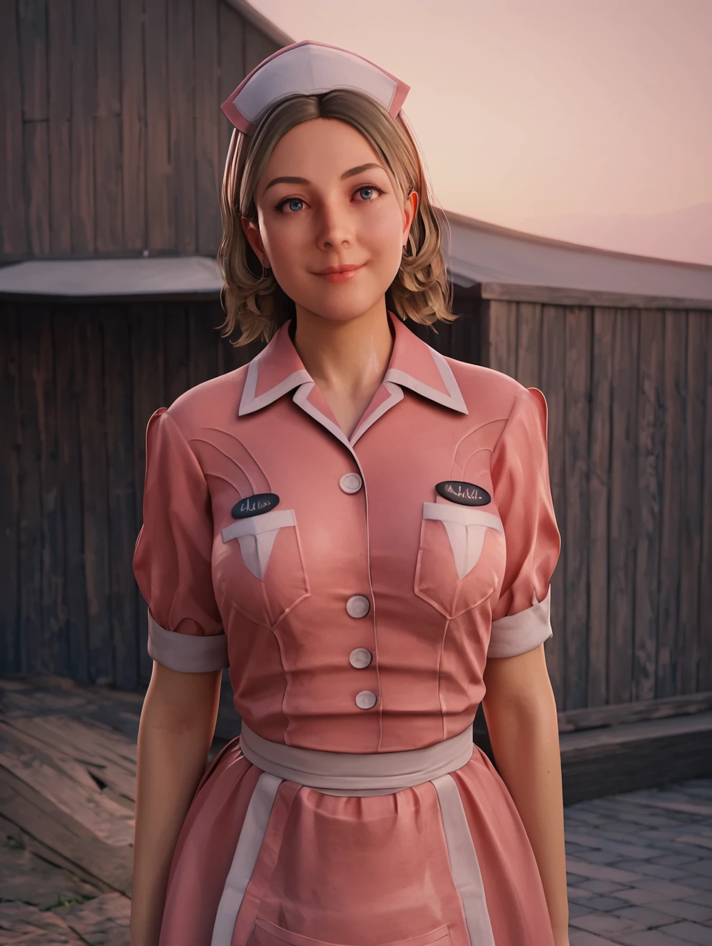 score_9, score_8_up, score_7_up, score_6_up,
1girl, gorgeous girl , kawai girl , cute face ,
<lora:rose_marigold:.9> rose_marigold, blonde hair, medium hair, blue eyes, 1girl, pink waitress uniform, apron, diner hat
beautiful eyes, , , ,wet body, standing , (slim fit), pose , dark, background , upper body, detailed face, shot above waist, smile